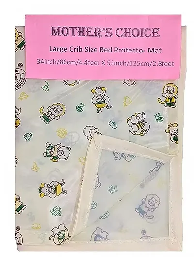 Stylish Fancy Comfortable Large Size Waterproof Plastic Mattress Protection Urine Sheet For Baby-Adult (53 X 34 Inches) (White)
