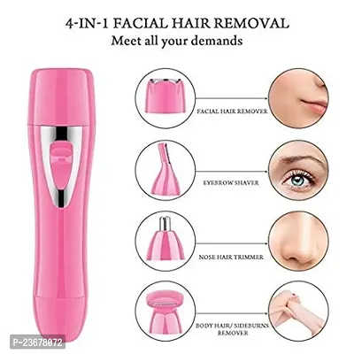 4 in 1 Facial; Nose Hair; Eyebrow; Body Shaver and Face Hair Remover Waterproof USB Rechargeable Trimmer for Women/Men (White)-thumb3