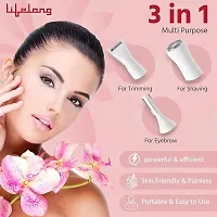 Lifelong Battery Powered LLPCW30 Rechargeable Eyebrow, Underarms And Bikini Trimmer for Women (White) - 1 Hour Runtime-thumb1