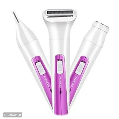 Hair Removal for Women, 3 in 1 Painless Hair Remover for Women- Includes Facial Shaver, Eyebrow Trimmer, Nose Trimmer, Body Shaver, Beard Trimmer-USB Rechargeable, White-thumb0