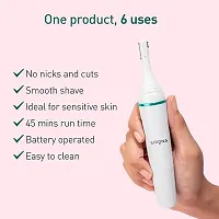 Hair Removal for Women, 3 in 1 Painless Hair Remover for Women- Includes Facial Shaver, Eyebrow Trimmer, Nose Trimmer, Body Shaver, Beard Trimmer-USB Rechargeable, White-thumb1