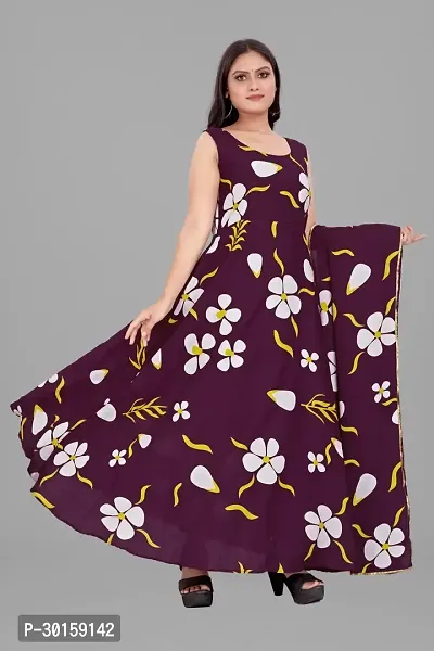 Trendy Georgette Fabric Flower Printed Gown With Dupatta And Inner Crepe