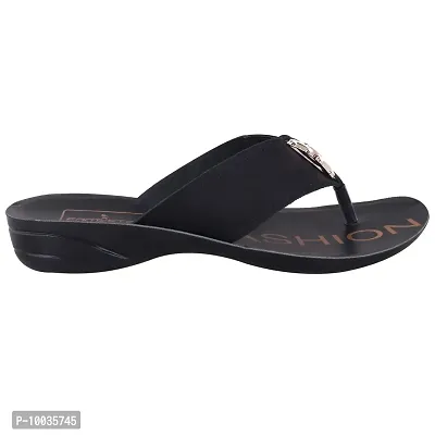 FOOT STAIR Women?s Casual Flip Flop (Black)-thumb5