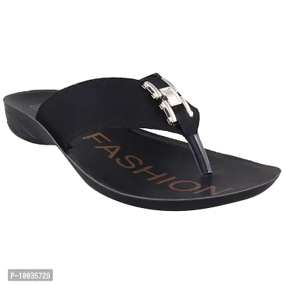 FOOT STAIR Women’s Casual Flip Flop (Black)-thumb4