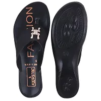 FOOT STAIR Women?s Casual Flip Flop (Black)-thumb1