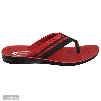 FOOT STAIR Men's Rubber Lightweight & Comfortable Flip Flop (Red Kids)-thumb2