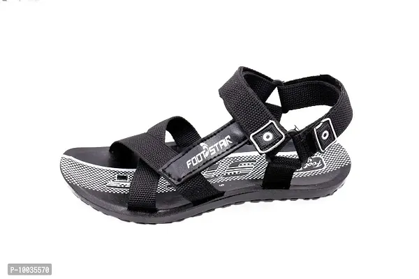 Creation Garg Men's Black Sandals|Walkers|Floaters|Footstairs|Footwears(Size-10)