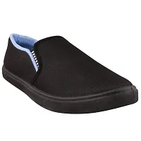 Creations Garg Men's PVC Captain Casual Shoes (Black & Sky Blue)-thumb1