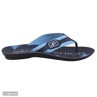 FOOT STAIR Men's Rubber Lightweight & Comfortable Flip Flop (Blue)