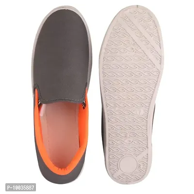 FOOT STAIR Men's Sports Shoes || Outer Material- Fabric || Sole Material- PVC || Orange || 9 UK || Pilot Grey Orange-9-thumb4