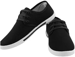 Creation Garg Men's Black Casual Shoes|Stylish Party Shoes|Loafers|Sneakers (Size-10)-thumb1