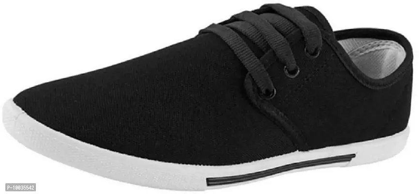 Creation Garg Men's Black Casual Shoes|Stylish Party Shoes|Loafers|Sneakers (Size-10)-thumb0