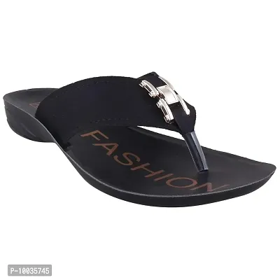 FOOT STAIR Women?s Casual Flip Flop (Black)-thumb4