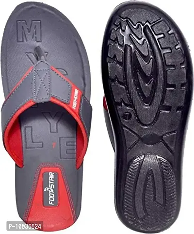Creation Garg Men's Red Flip Flops|Walkers|Slippers|Footstairs|Footwears(Size-7)-thumb2
