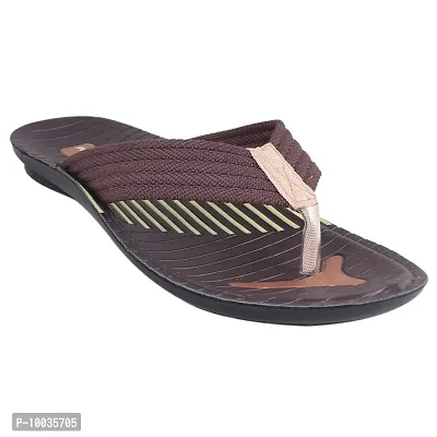 FOOT STAIR Men?s Fashion Perfect Walking Flip-Flop Slipper (Brown)-thumb2