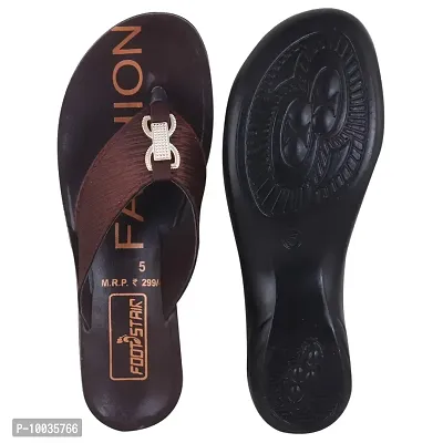 FOOT STAIR Women?s Casual Flip Flop (Brown)-thumb2