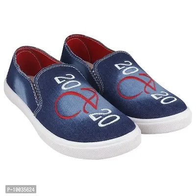 Creation Garg Men's Casual Denim Shoes (Blue)-thumb0