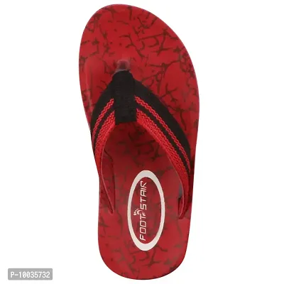 FOOT STAIR Men's Rubber Lightweight & Comfortable Flip Flop (Red Kids)-thumb5