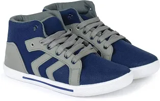 Creation Garg Men's Blue-Grey Casual Sports Shoes Lace Top|Party Shoes|Lace Top Shoe|Footwears (Size-8)-thumb4