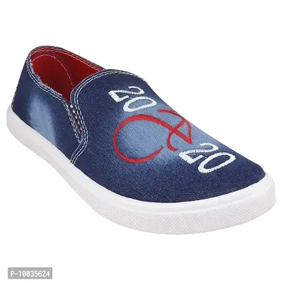 Creation Garg Men's Casual Denim Shoes (Blue)-thumb2