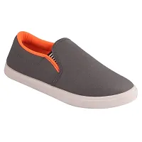FOOT STAIR Men's Sports Shoes || Outer Material- Fabric || Sole Material- PVC || Orange || 9 UK || Pilot Grey Orange-9-thumb1