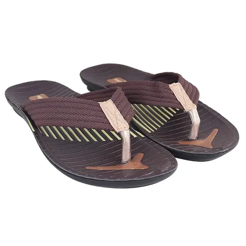 FOOT STAIR Men?s Fashion Perfect Walking Flip-Flop Slipper (Brown)