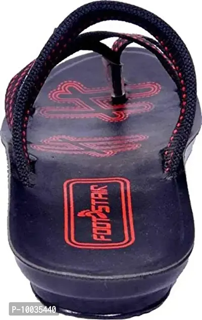 Creation Garg Men's Black-Red Sandal Slides|Walkers|Slippers|Footstairs|Footwears(Size-6)