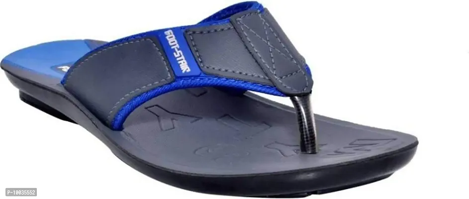 Creation Garg Men's Blue Flip Flops|Walkers|Slippers|Footstairs|Footwears(Size-9)-thumb0