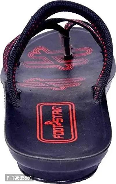 Creation Garg Men's Black-Red Sandal Slides|Walkers|Slippers|Footstairs|Footwears(Size-8)