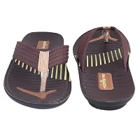 FOOT STAIR Men?s Fashion Perfect Walking Flip-Flop Slipper (Brown)-thumb3