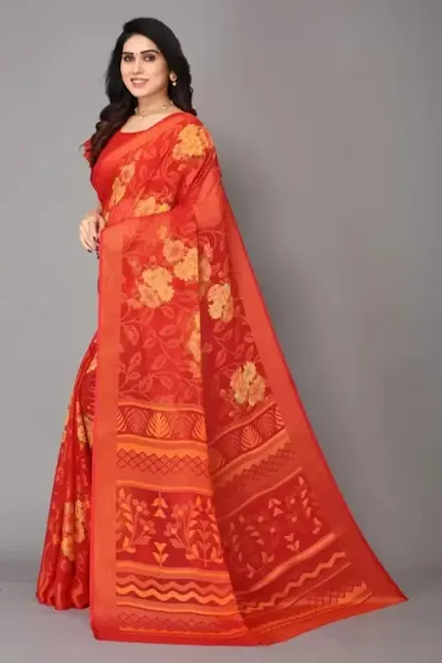 Alluring Brasso Saree with Blouse piece 