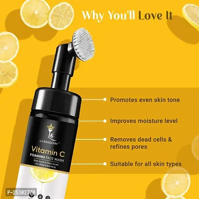 Labangerry Vitamin C Face Wash with Foaming Silicone Cleanser Brush Powered by Vitamin C  Orange - 150ml-thumb3