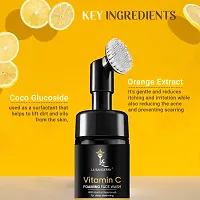 Labangerry Vitamin C Face Wash with Foaming Silicone Cleanser Brush Powered by Vitamin C  Orange - 150ml-thumb1