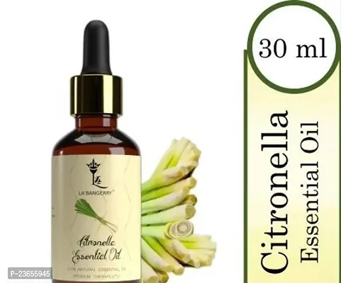 Citronella Oil (Cymbopogon) 100% Natural Pure Essential Oil For Insect And Mosquito Repellent, Heals Wounds, Controls Muscle Spasms (30Ml Glass Bottle) Pack Of 1 Essential Oil-thumb0