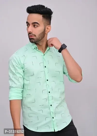 Line Printed Men's Shirt-thumb0