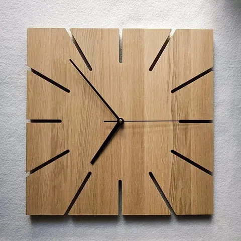 Vintage Style Wooden Square Wall Clock