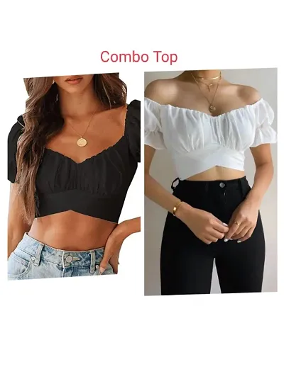 Combo Top CROP Fashionable Women Tops Tunics