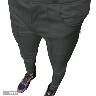 Black Lyocell Regular Track Pants For Men