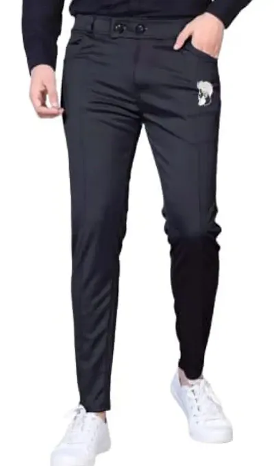Classic Jaquard Solid Track Pants for Men, Pack of 1