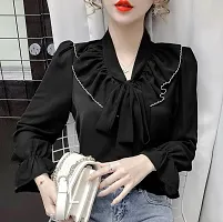 Women Fashion Casual Cotton Blend Long Sleeve Blouse Elegant Women's Blusas Office Lady Work Wear Blouse Tops-thumb1