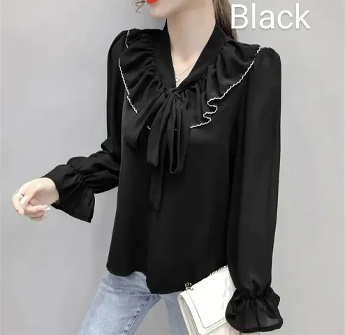 Women Fashion Casual Blend Long Sleeve Blouse Elegant Women's Blusas Office Lady Work Wear Blouse Tops