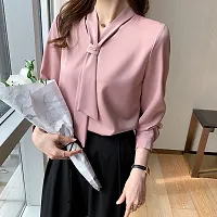 A.S Enterprises Casual Green Color Front Tie Up with Belt and Buttons Long Sleeve Mini Dress Latest Fashion for Girls Women-thumb1