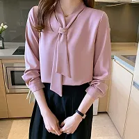 A.S Enterprises Casual Green Color Front Tie Up with Belt and Buttons Long Sleeve Mini Dress Latest Fashion for Girls Women-thumb3