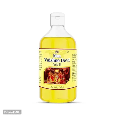 Maa Vaishno Devi Pooja Oil 1000 Ml For Diya Poojan Oil Special Poojan Oil Chola Poojan, Hindu Ritual, Hindu Festival Ceremony Poojan Oil, Lighting Diya Oil 1000 Ml