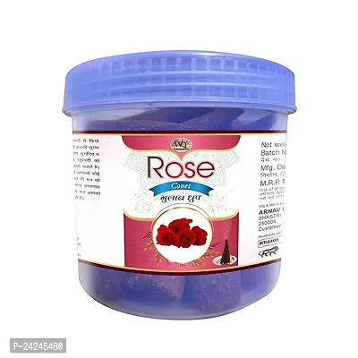 Incense Rose Dhoop Cone Jar 150 Gm. For Pooja Home | Rose Dhoop | Eco-Friendly And Long-Lasting Natural Fragrance For Meditation