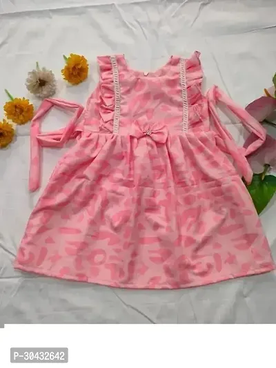 GIRLS FROCK PINK COLOUR COMBINATION FLOWER DESIGN