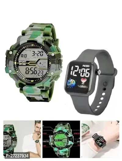 Shock Army Pattern Multi Feature Watch  LED Digital Watch Pack of 2-thumb0