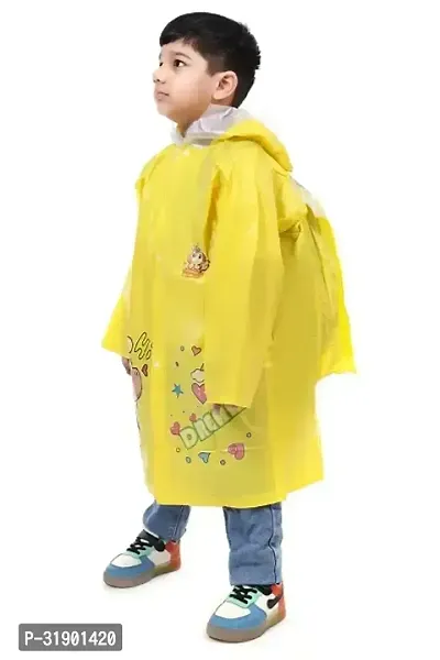 Full Sleeve Hooded Raincoat with Animal Print - 1pc