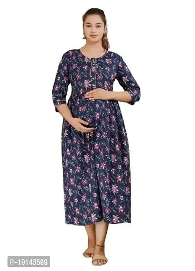 Buy HRK VENOM Women s Pure Cotton Printed Maternity Gown Maternity