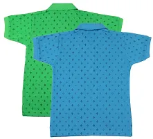 NeuVin Cotton Polo Tshirts for Boys (Pack of 2) Sky Blue, Green-thumb1